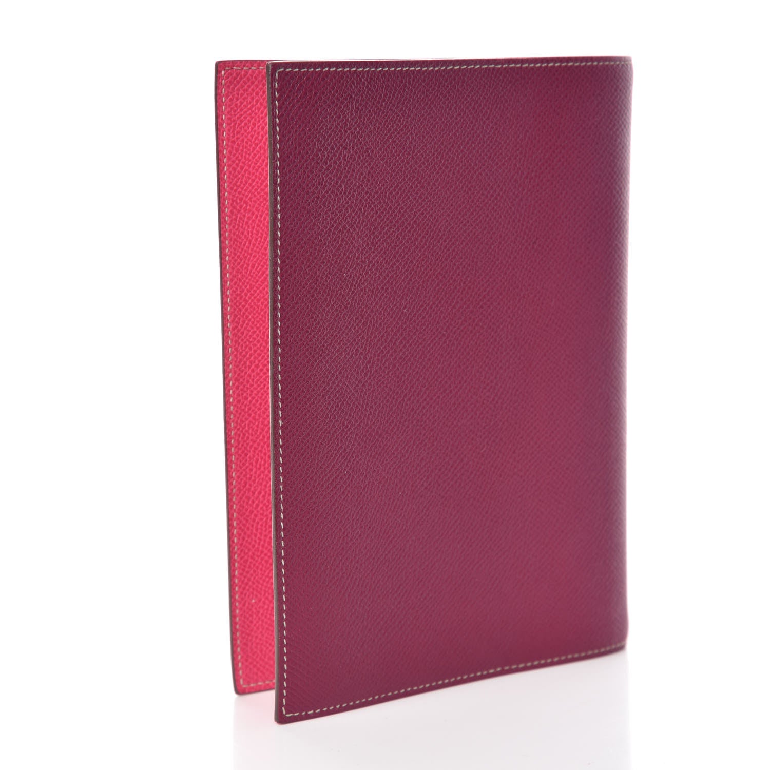 Hermes Epsom Bi-Color Globe Trotter Agenda Cover GM Tosca Rose Tyrien 3 of 12