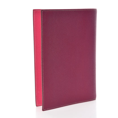 Hermes Epsom Bi-Color Globe Trotter Agenda Cover GM Tosca Rose Tyrien 3 of 12