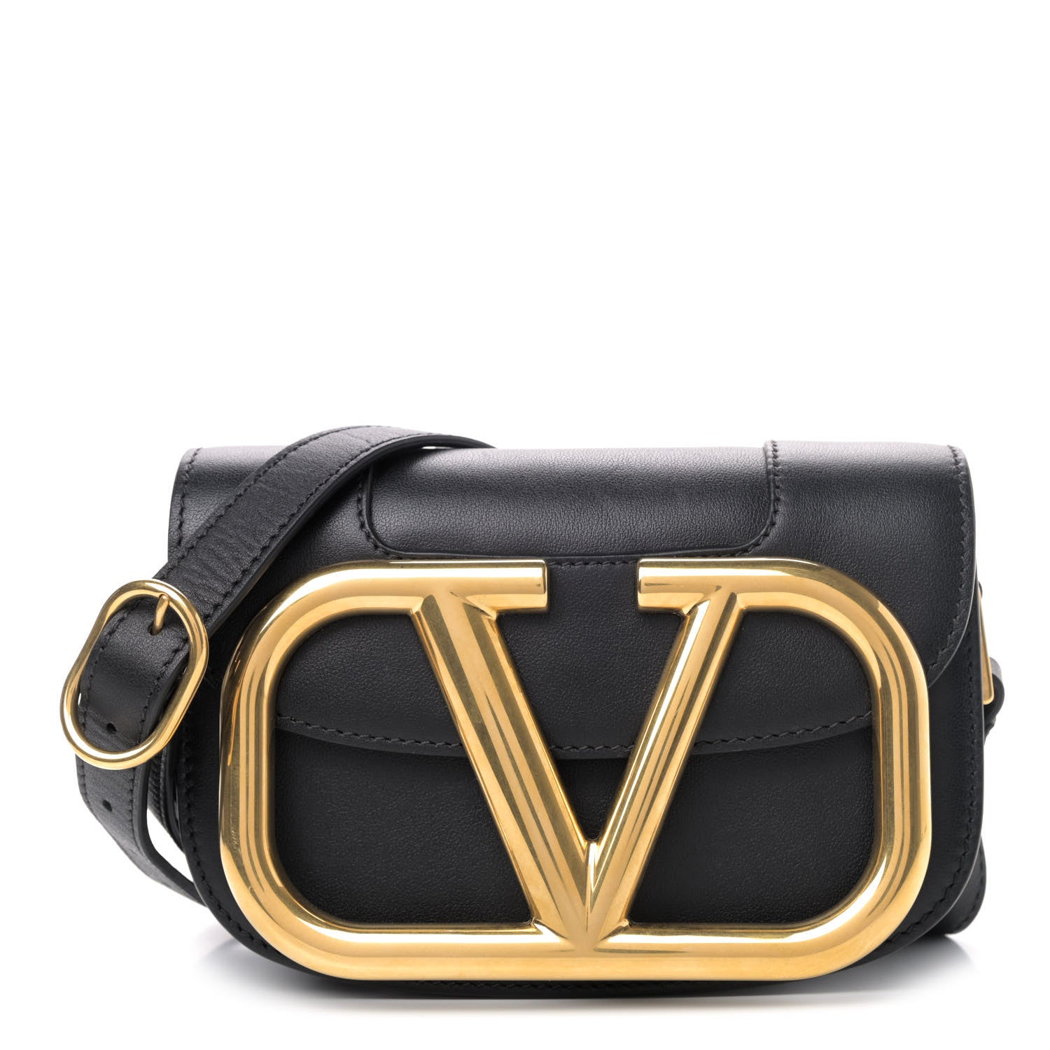 Valentino Garavani Calfskin Small Supervee Crossbody Bag Black 1 of 5