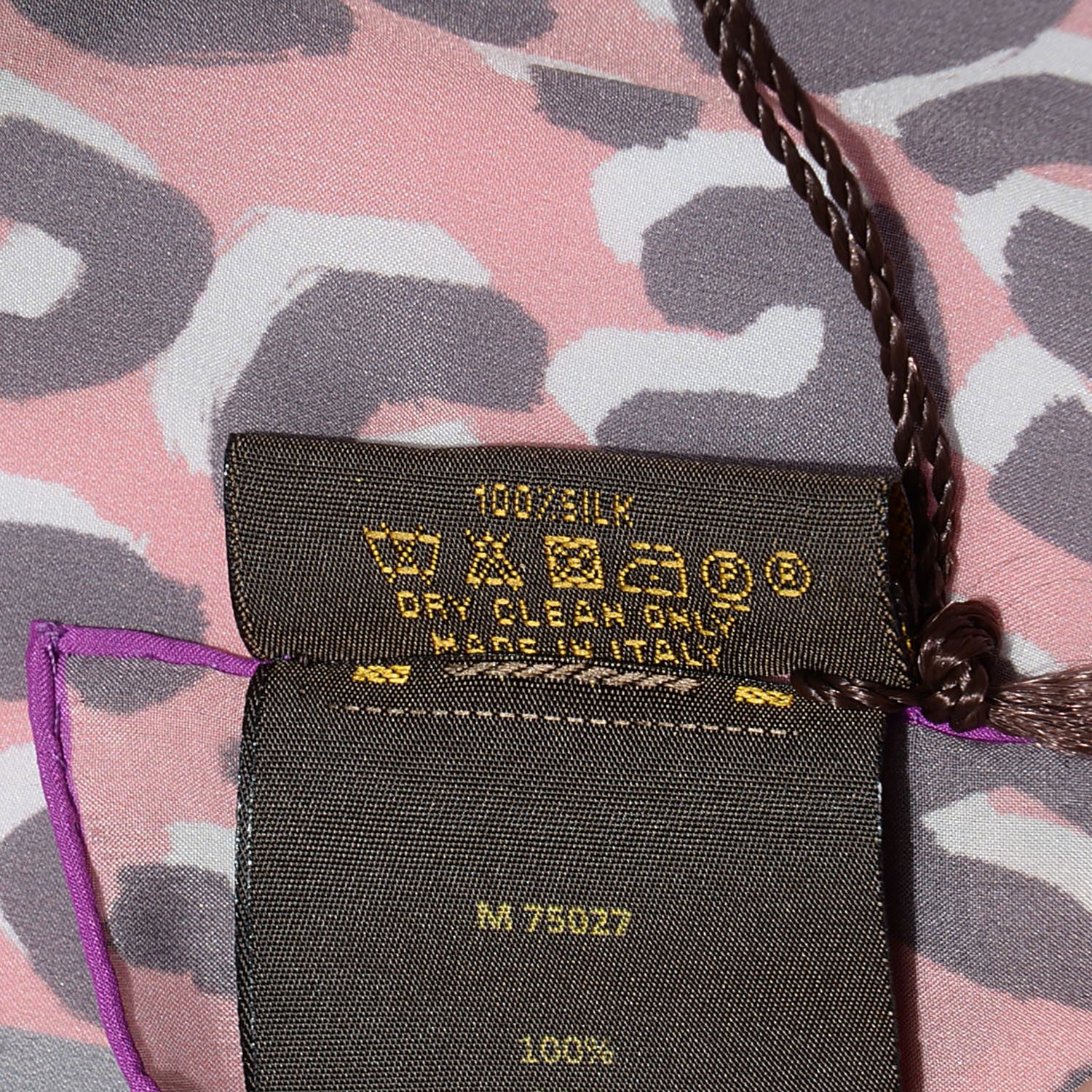 Louis Vuitton Silk Leopard V Giant Square Stole Scarf Rose 7 of 7