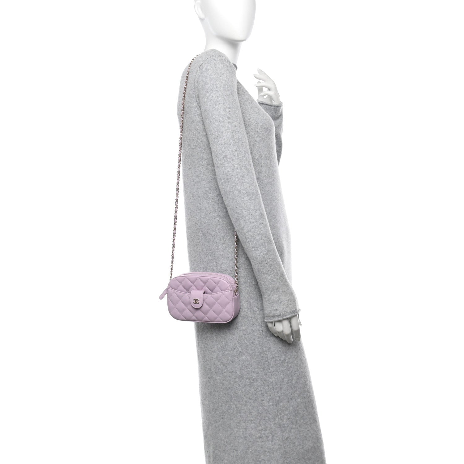 Chanel Caviar Quilted Chain Camera Bag Light Purple 2 of 11