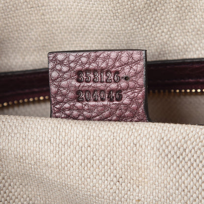 Gucci Metallic Cellarius Calfskin Medium Soho Bowler Classic Burgundy 9 of 10