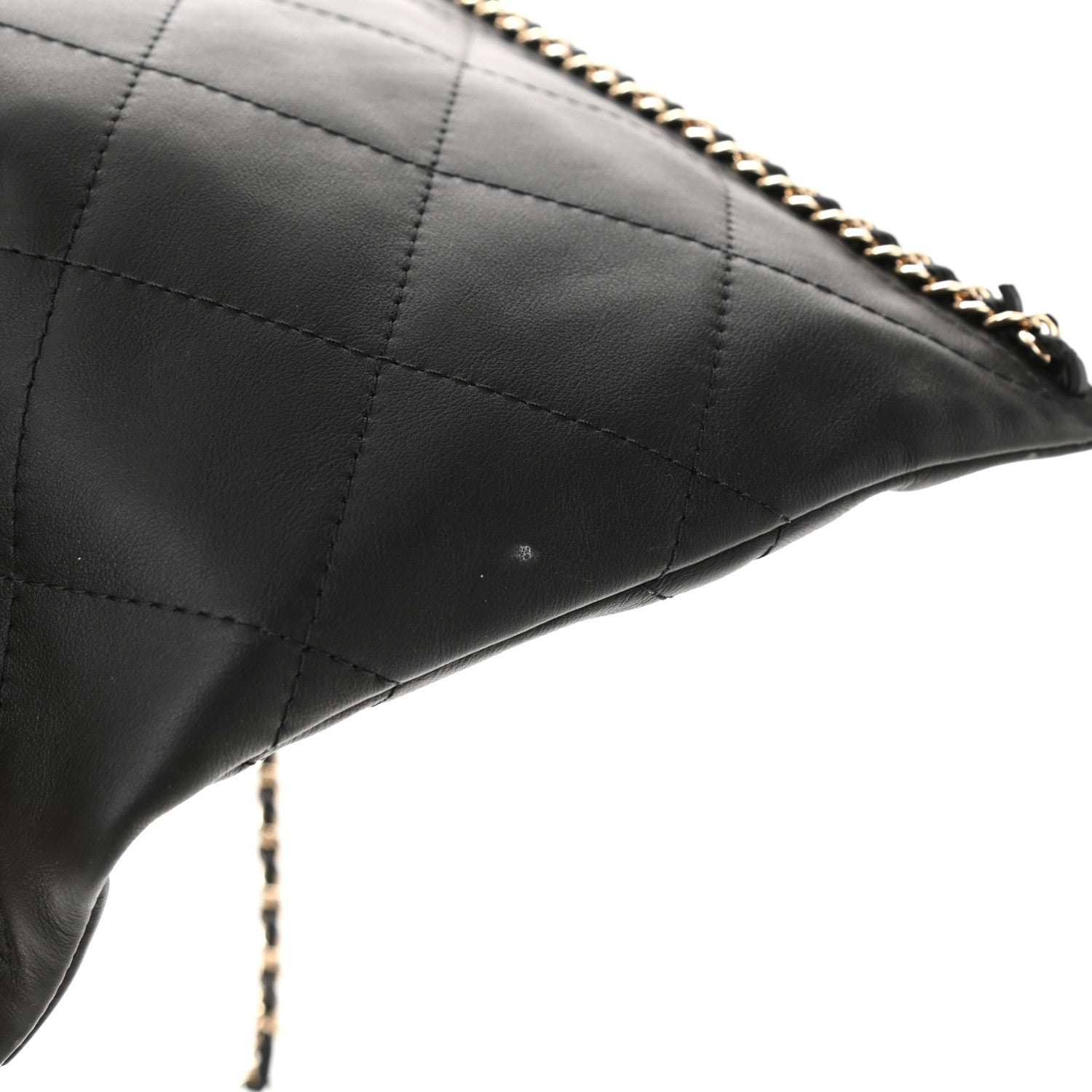 Chanel Calfskin Quilted Small Chain Flat Tote Black 13 of 13