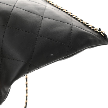 Chanel Calfskin Quilted Small Chain Flat Tote Black 13 of 13