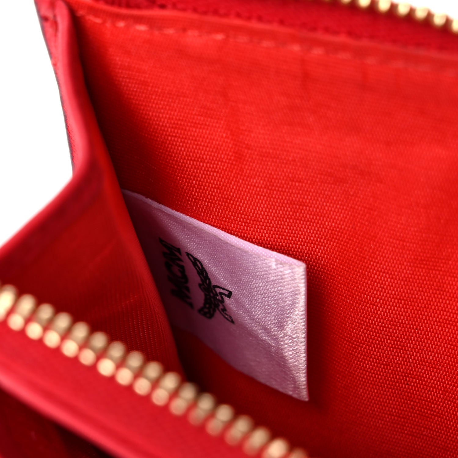 MCM Visetos Patricia Card Case Cognac Red 7 of 16