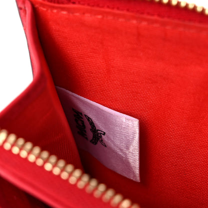 MCM Visetos Patricia Card Case Cognac Red 7 of 16
