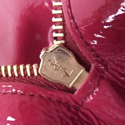 Saint Laurent Patent Tribute Tote Red 12 of 14