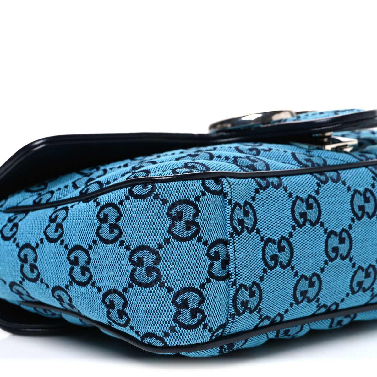 Monogram Multicolor Matelasse Diagonal Small GG Marmont Shoulder Bag Light Blue