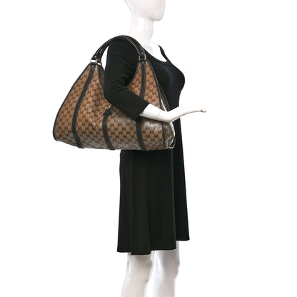 Gucci Crystal Monogram Dollar Calfskin Medium Joy Shoulder Bag Beige Ebony Testa Di Moro 2 of 10