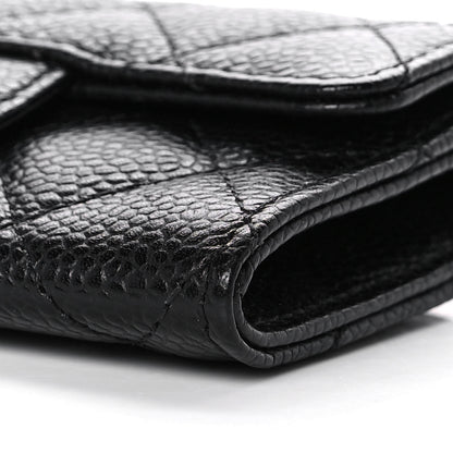Chanel Caviar Quilted Flap Card Holder Wallet Black 10 of 11