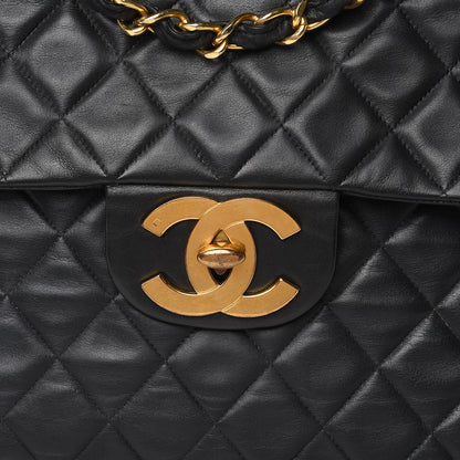 Chanel Lambskin Quilted XL Jumbo Single Flap Black 12 of 16
