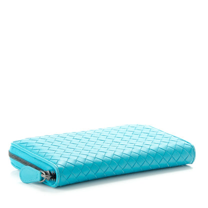 Bottega Veneta Nappa Intrecciato Zip Around Wallet Turquoise 4 of 8