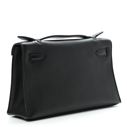 Hermes Swift Kelly Pochette Clutch Black 2 of 8