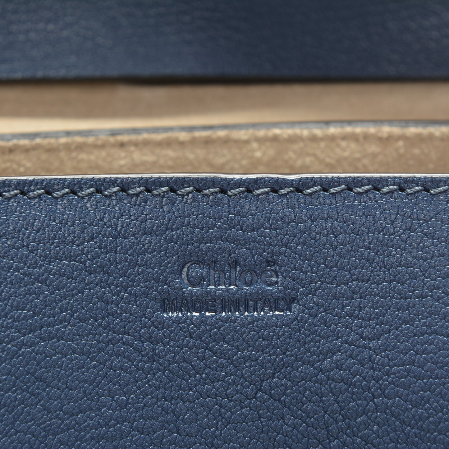 Grained Lambskin Drew Shoulder Bag Denim Blue