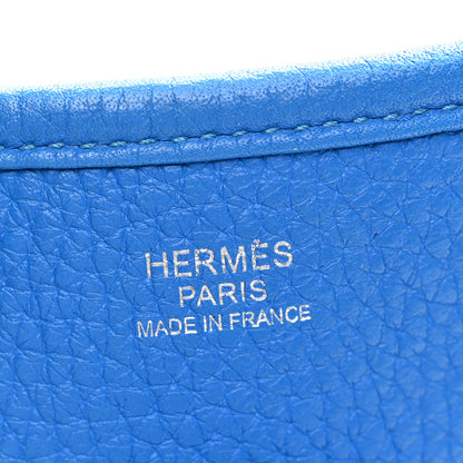 Hermes Taurillon Clemence Evelyne III PM Bleu Hydra 6 of 14