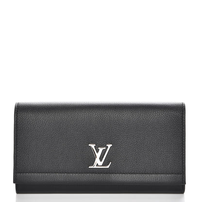 Louis Vuitton Calfskin Lockme II Wallet Black 1 of 8