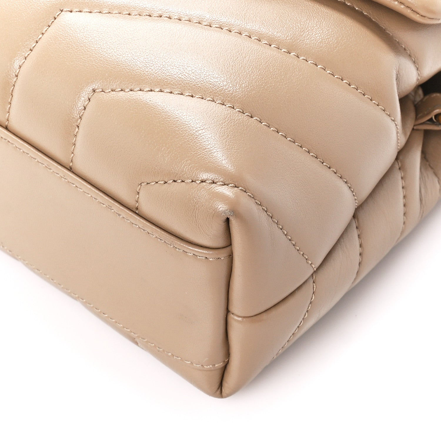 Saint Laurent Calfskin Y Quilted Monogram Toy Loulou Crossbody Bag Dark Beige 11 of 11