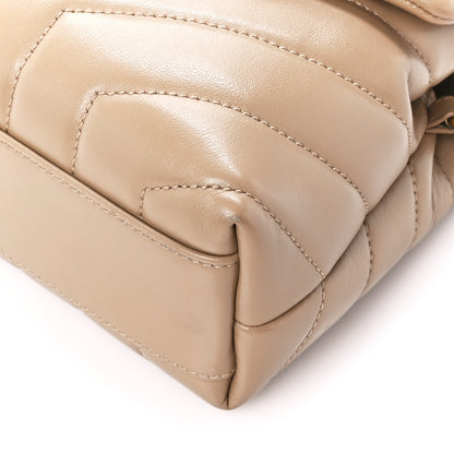 Saint Laurent Calfskin Y Quilted Monogram Toy Loulou Crossbody Bag Dark Beige 11 of 11