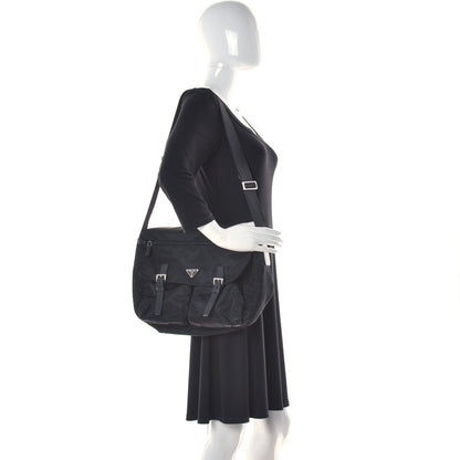 Prada Nylon Vela Messenger Bag Black 3 of 10