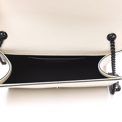 Saint Laurent Grain De Poudre Medium Classic Monogram Kate Satchel Porcellana Black 5 of 10