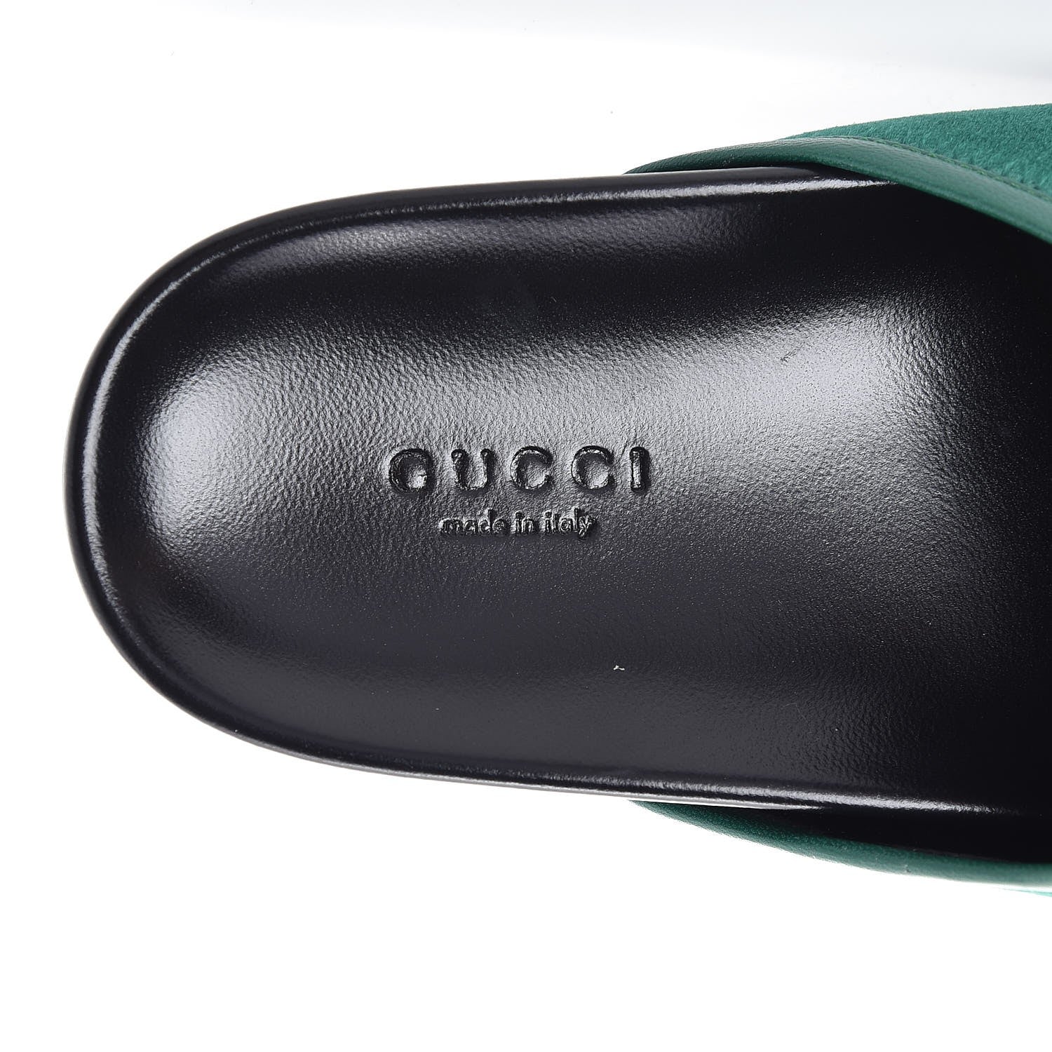 Gucci Softy Velvet Malaga Kid Womens Horsebit River Slippers 37 Emerald 5 of 7