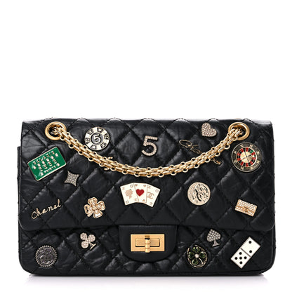 Chanel Aged Calfskin Lucky Charms 2.55 Reissue 225 Flap Black 1 of 12
