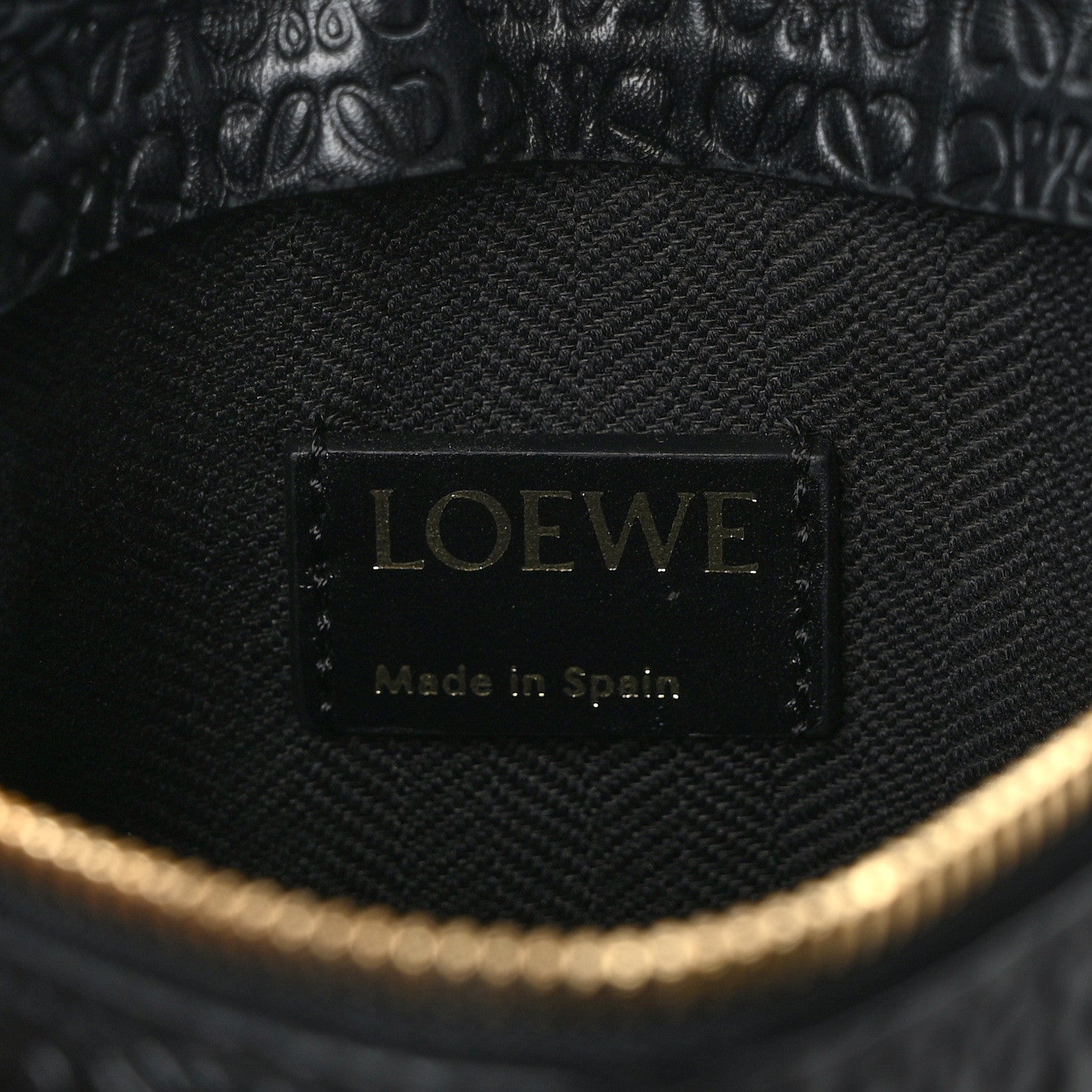 Loewe Calfskin Embossed Mini Repeat T Pouch Black 6 of 8