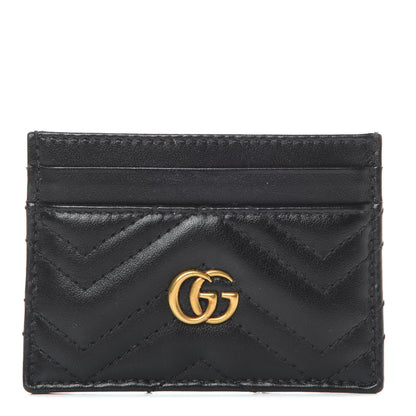 Gucci Calfskin Matelasse GG Marmont Card Holder Black 1 of 7