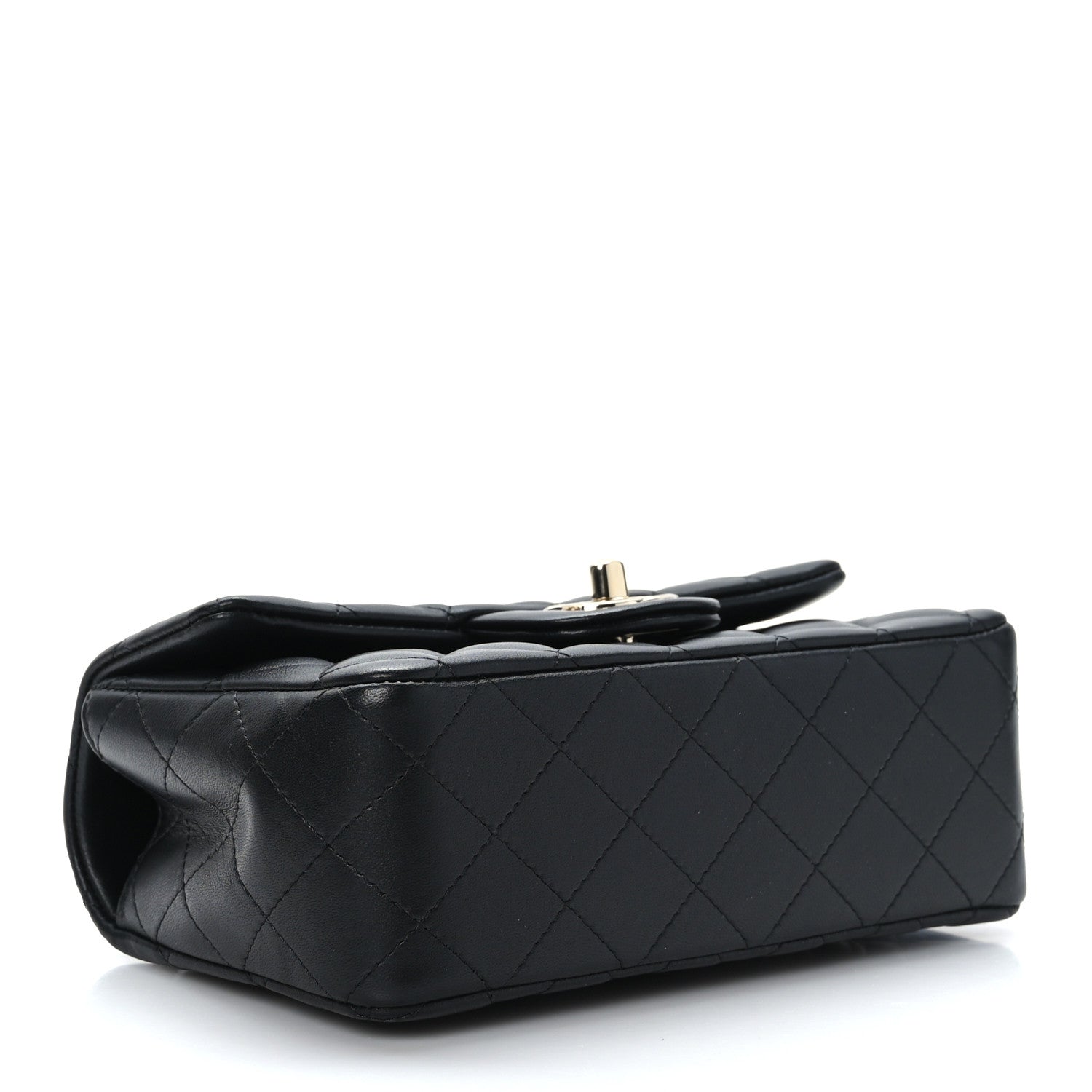 Chanel Lambskin Quilted Mini Top Handle Rectangular Flap Black 4 of 11