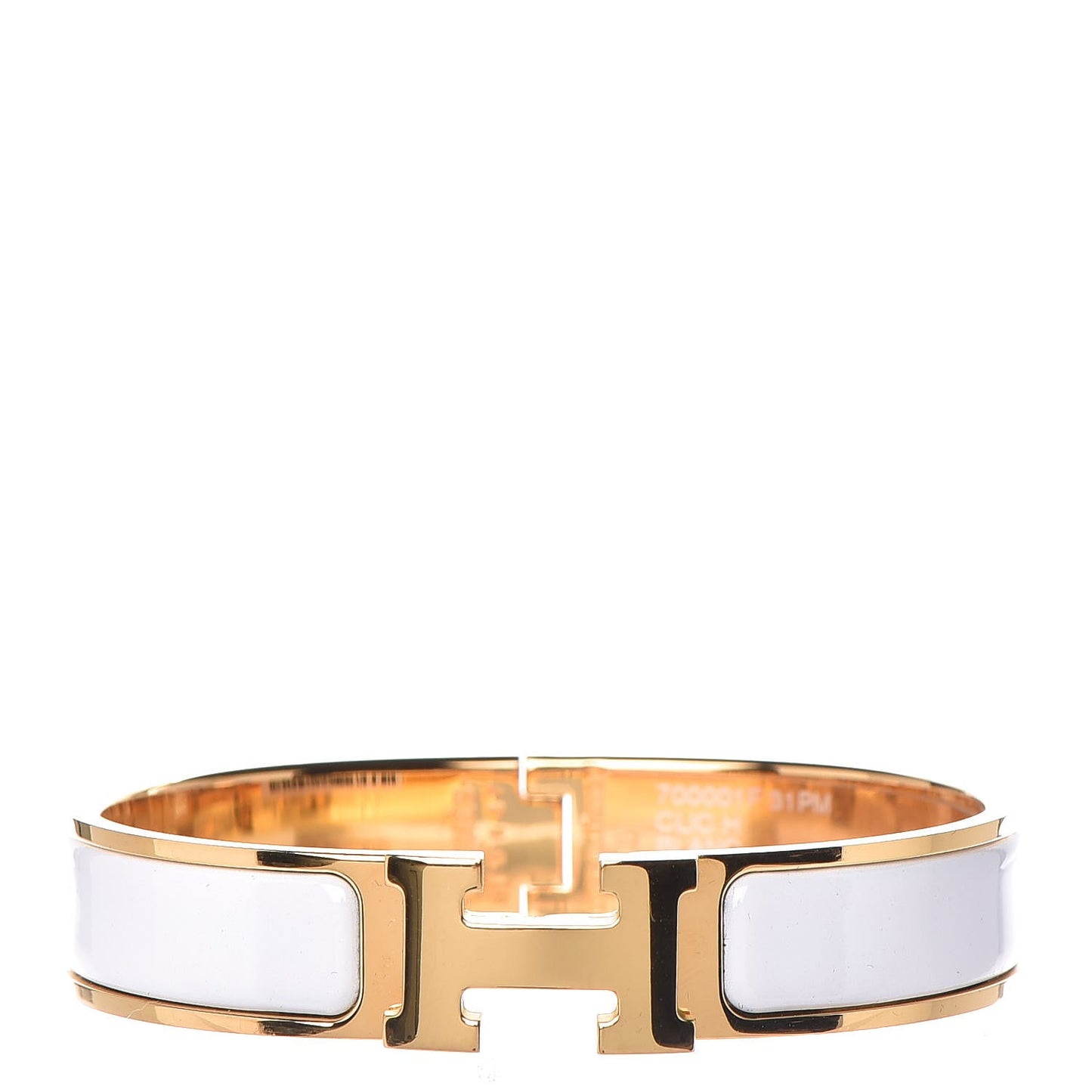 Enamel Narrow Clic Clac H Bracelet PM White