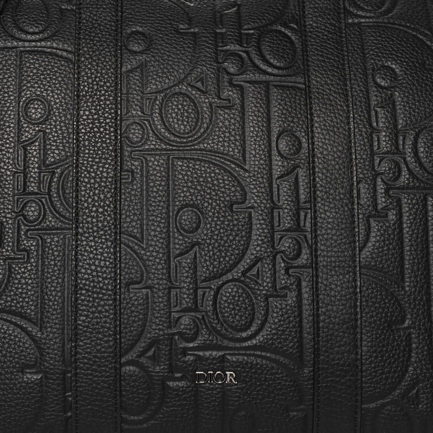 Grained Calfskin Embossed Dior Gravity Weekender 40 Black