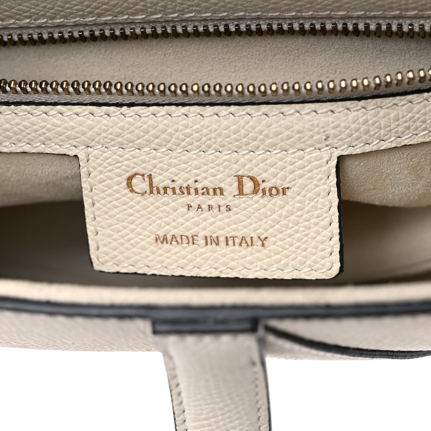 Grained Calfskin Saddle Bag White