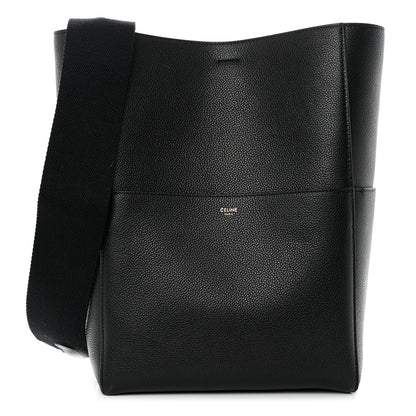 Celine Soft Grained Calfskin Sangle Bucket Bag Black 1 of 9