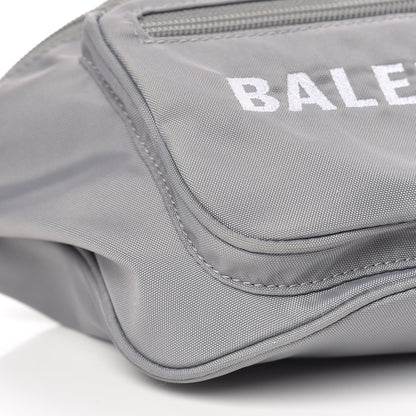 Balenciaga Textured Sport Nylon Logo Embroidered Wheel Beltpack Grey White 9 of 9