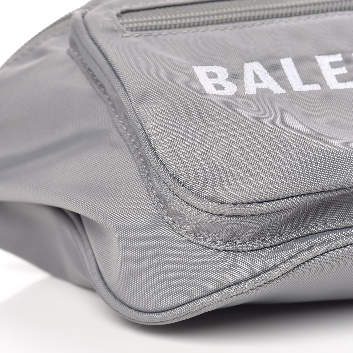 Balenciaga Textured Sport Nylon Logo Embroidered Wheel Beltpack Grey White 9 of 9
