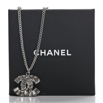 Chanel Baguette Crystal Large CC Necklace Silver 5 of 5