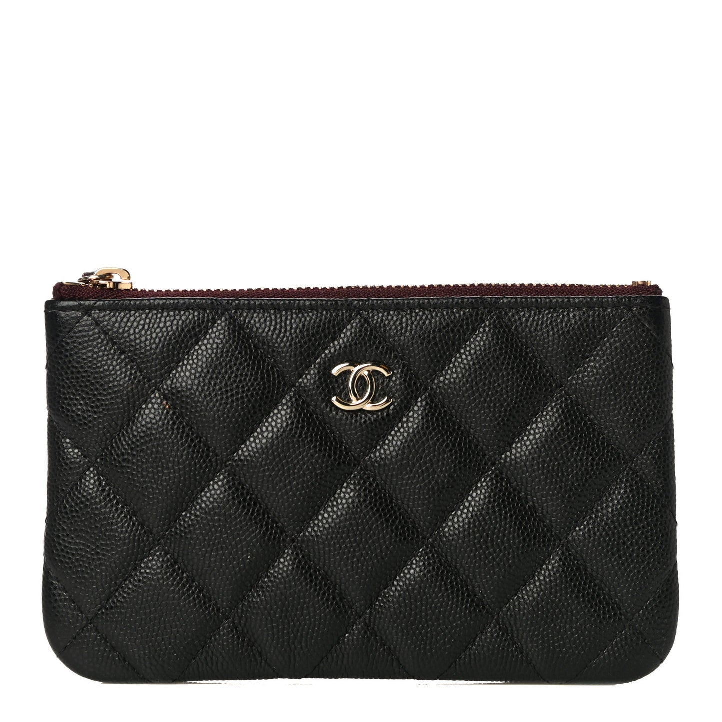 Caviar Quilted Small Cosmetic Case Black
