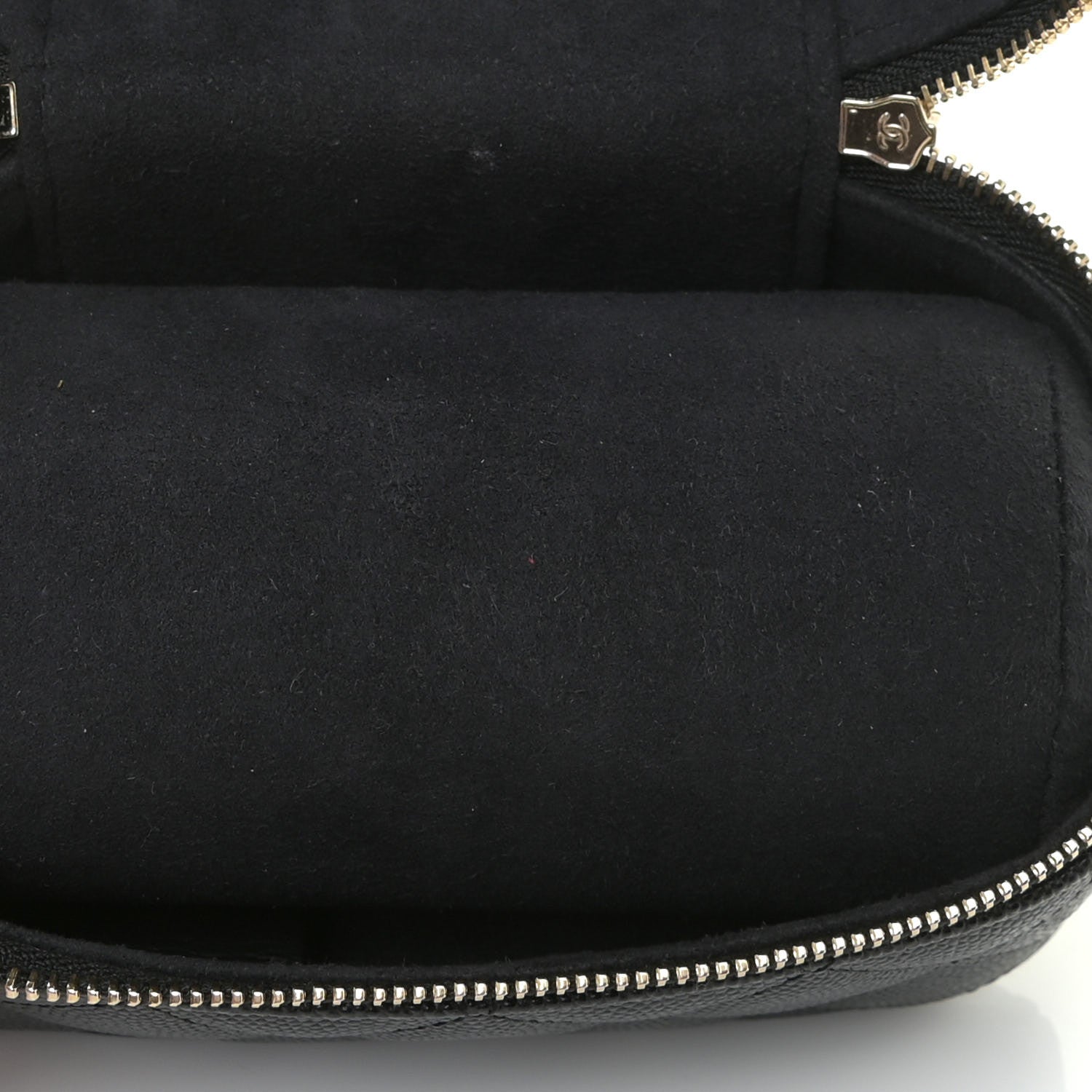 Chanel Caviar Quilted CC Vanity Cosmetic Case Black 5 of 12