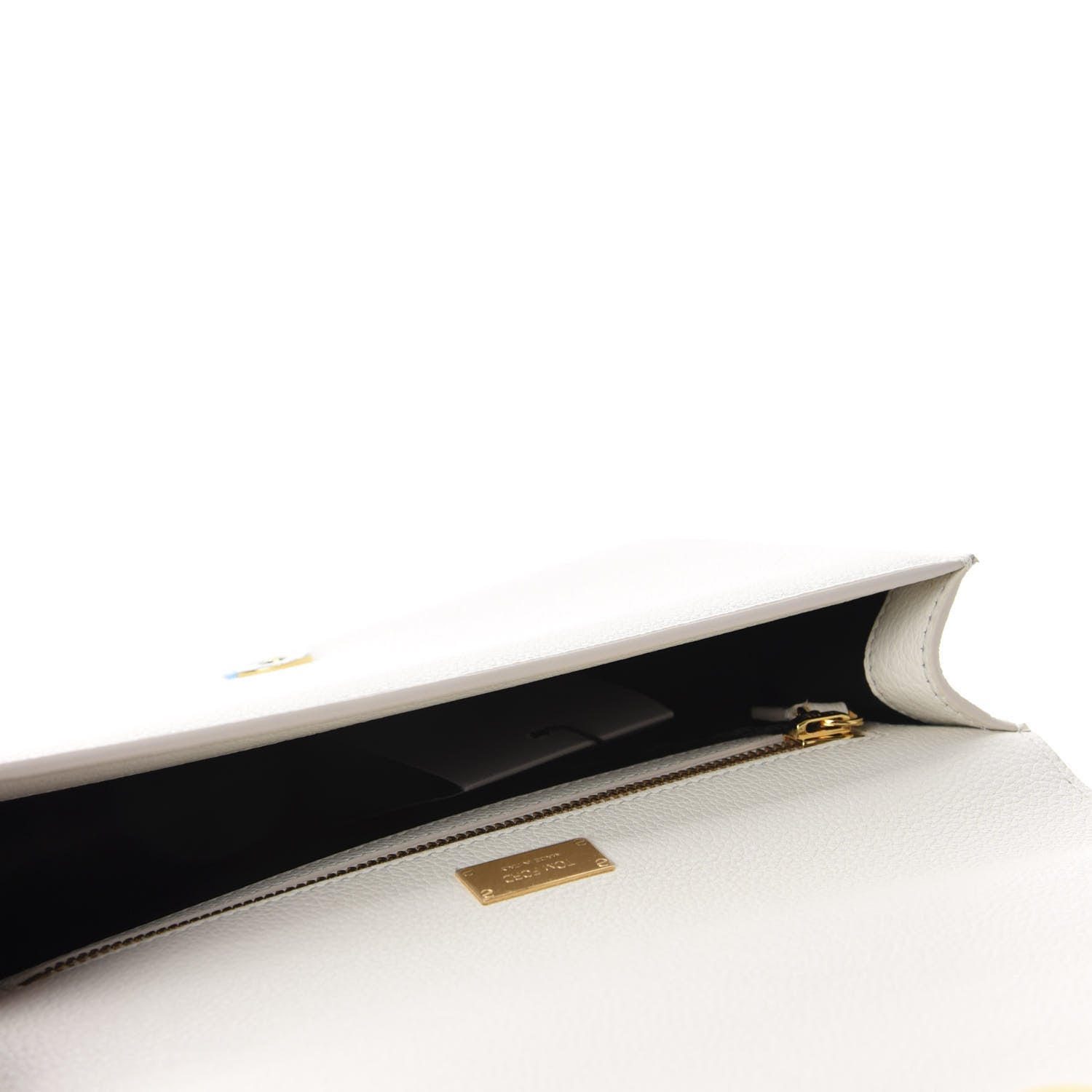 Tom Ford Grained Calfskin Small Tara Clutch White 5 of 9