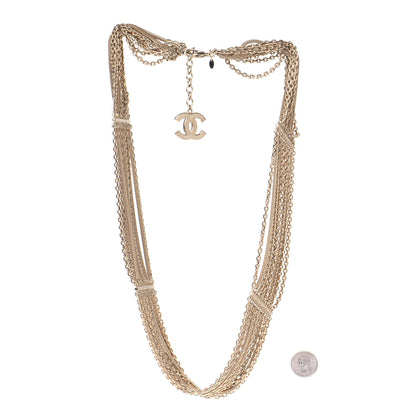 Chanel Multi Strand Chain Short Necklace Gold 2 of 4
