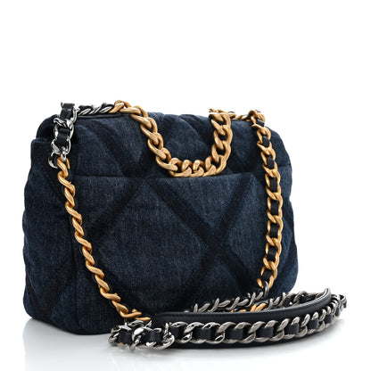 Chanel Denim Quilted Medium Chanel 19 Flap Blue 2 of 11