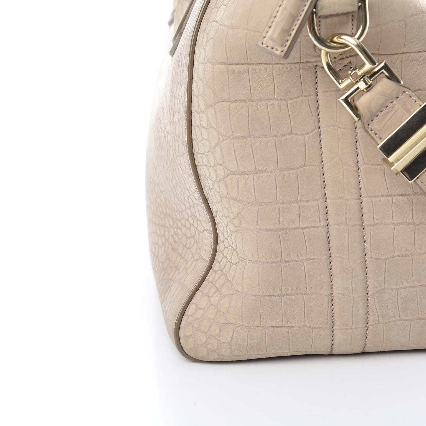 Nubuck Crocodile Embossed Medium Antigona Beige