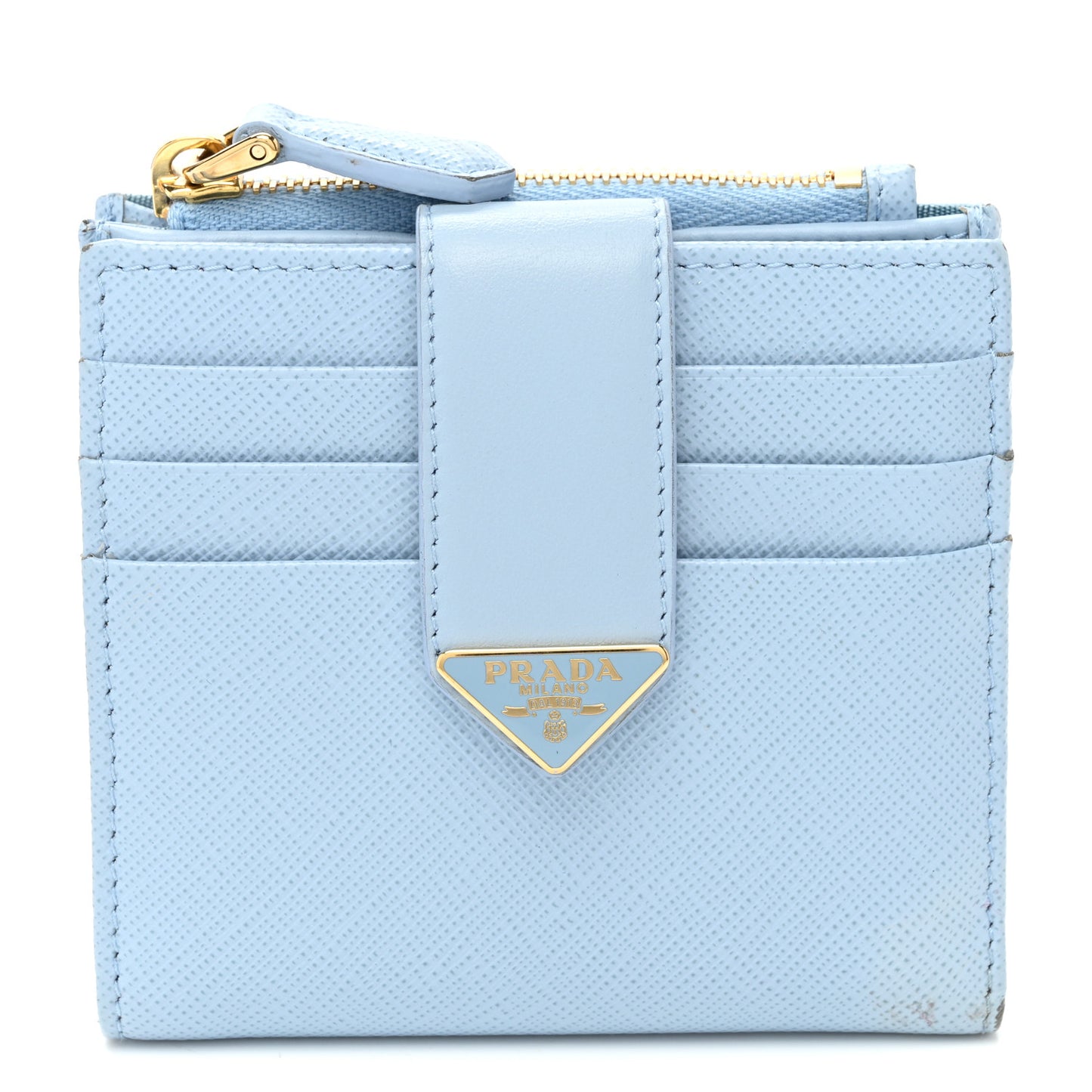 Saffiano Small Triangle Wallet Light Blue