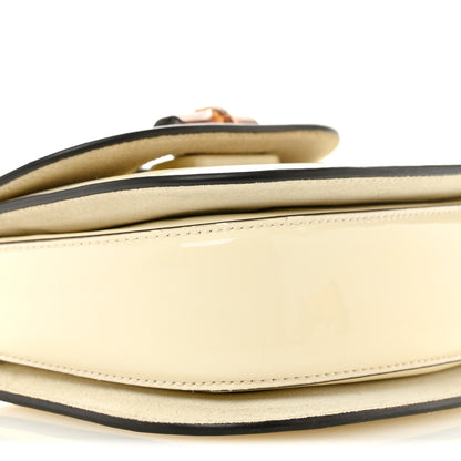 Gucci Patent Crystal Mini Bamboo 1947 Top Handle Chain Bag White 9 of 15