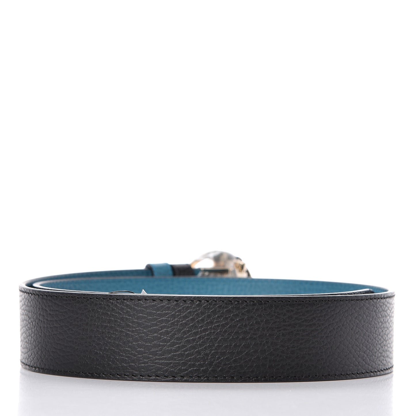 Dollar Calfskin 1973 Reversible Belt 90 36 Black Deep Cobalt