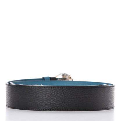 Gucci Dollar Calfskin 1973 Reversible Belt 90 36 Black Deep Cobalt 4 of 9