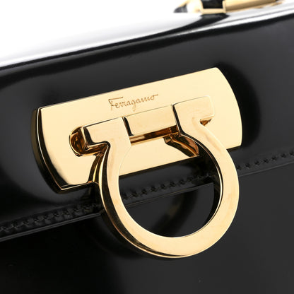 Salvatore Ferragamo Brushed Off Calfskin Mini Iconic Top Handle Bag Black 13 of 13