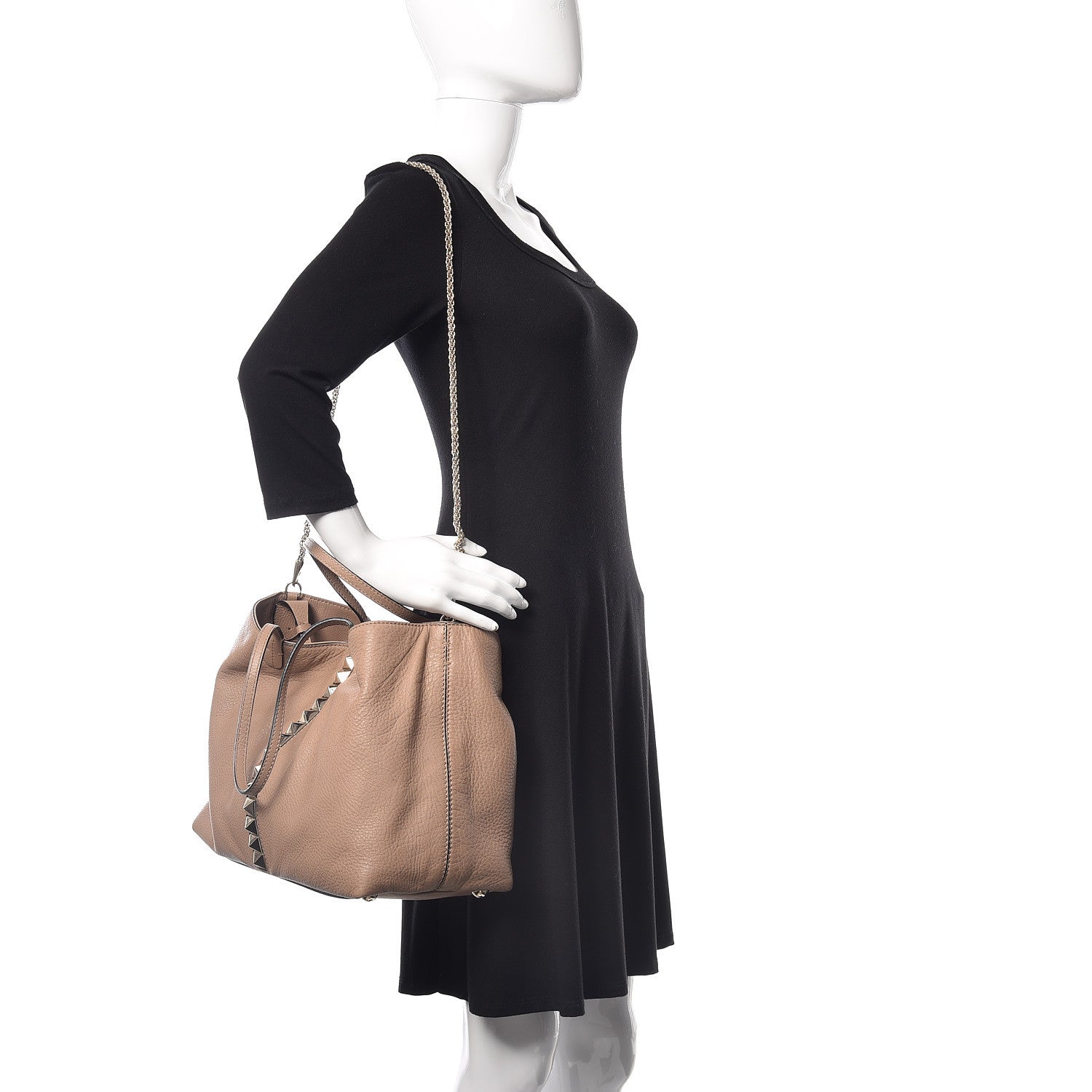Valentino Garavani Grained Calfskin Va Va Voom Tote Sabbia 2 of 13