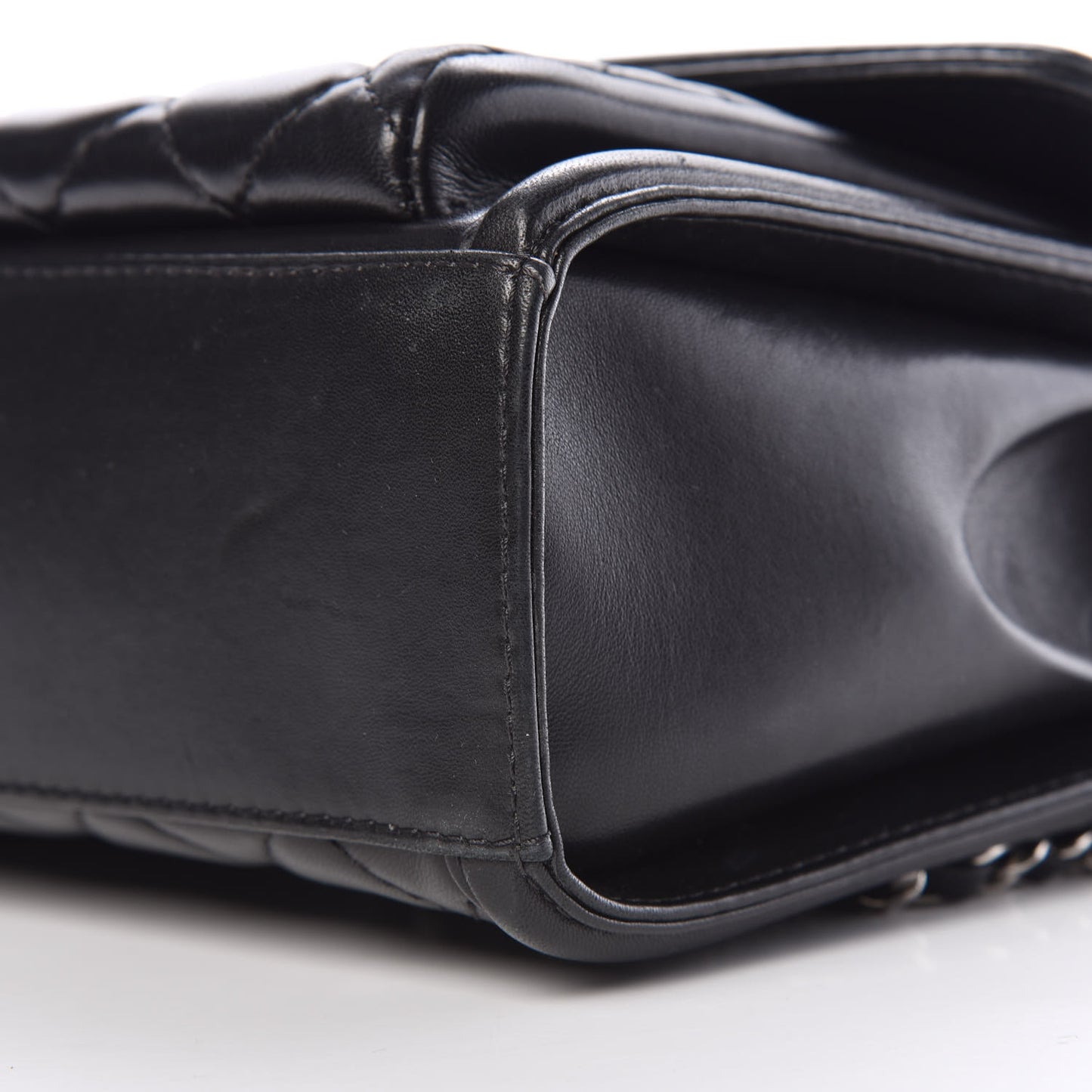 Lambskin Quilted Large Geometric Flap Black