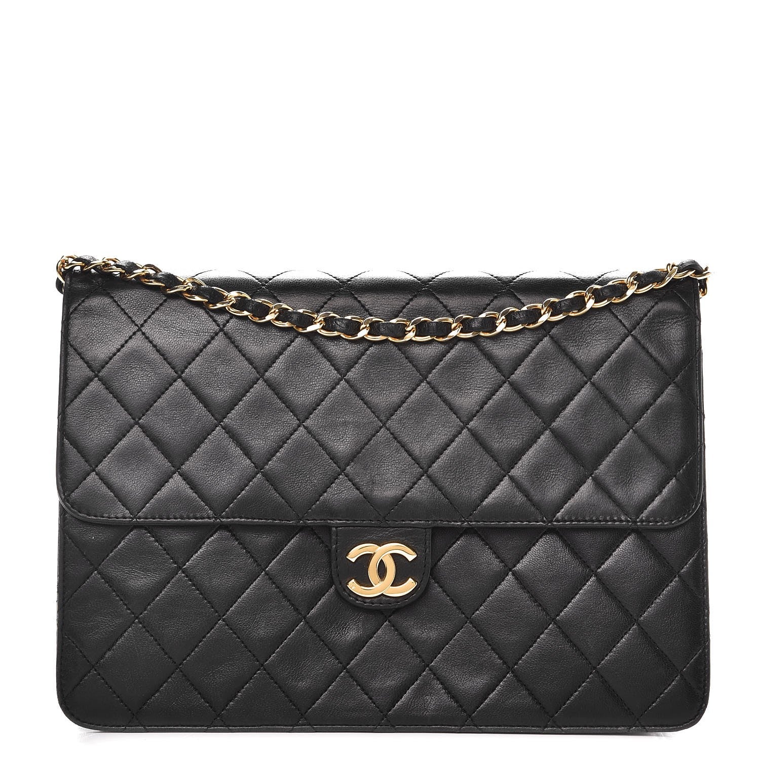 Chanel Lambskin Quilted Medium Single Flap Black 1 of 8